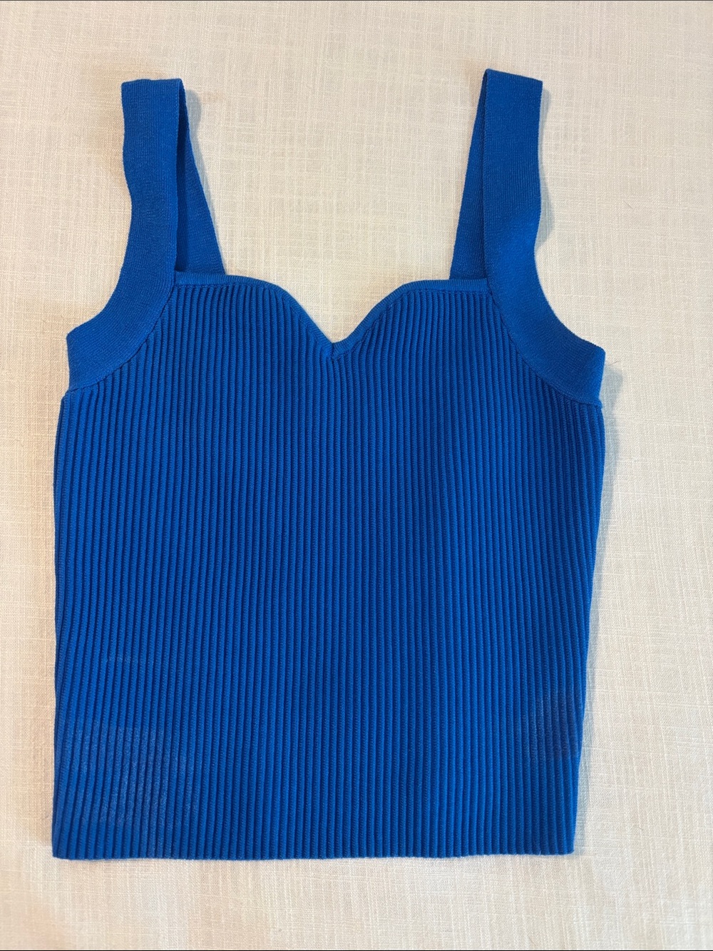eesome Ribbed Sweetheart Camisole - Blue